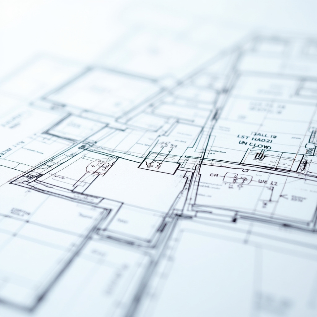 Detailed technical architectural blueprint with precise measurements and specifications